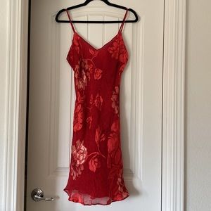 Vintage Neiman Marcus Red Silk Slip Dress